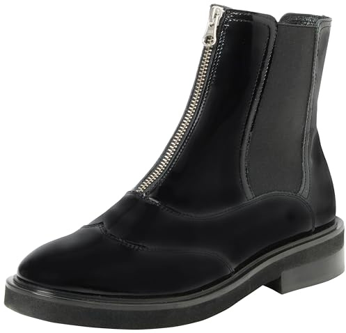 baradello, Stivali in pelle verniciata Donna, Nero, 38 EU