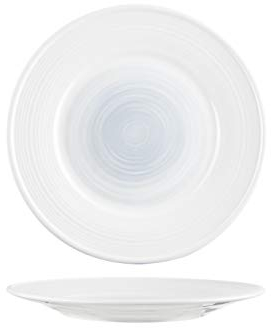 Cosy & Trendy Lot de 6 Assiettes plates en Porcelaine, Brindisi Sea, D26 Cm, Blanc-bleu