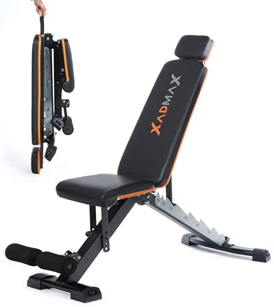 Xadmax Banc Musculation Pliable, Bancs de Musculation, Très Robuste et Résistant, Supporte 360 KG, Parfait pour Home Gym, Fitness Haltères, Machine Sport Maison, Banc Muscu