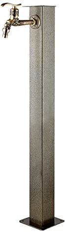 WJFTODAY Columna de Grifo Fuente de Columna Cuadrada de Acero Inoxidable para Exteriores,Cuadrada de Acero Inoxidable para Exteriores, Patio doméstico, jardín Resistente a la Intemperie (Grifo Largo)