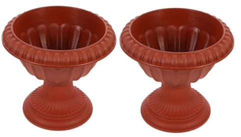 VALICLUD 2Pcs Vintage Roman Column Flower Pots Decorative Plant Vases for Home and Garden Decor for Weddings Patio Centerpieces Artistic Touch High