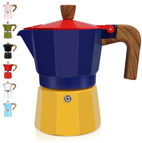 DITOSH 3 Cup Aluminum Espresso Stovetop Moka Pot Express Coffee Maker Percolator Italian Classic Mocha Coffee Machine for Italian and Cuban Cafe Brewing for Home & Camping 150ml 5oz