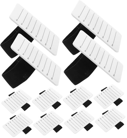 LOLIPPYY 15 Set Vassoi Portaciglia in Acrilico Bianco con Misuratore e Cinturino Organizer Resistente e Leggero per Extension Ciglia Professionali