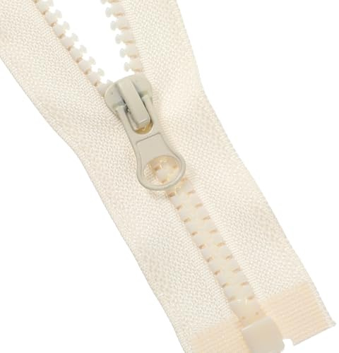 2 cremalleras plástico negro abrigos cremallera 40 cm cremallera universal para herramientas costura DIY bolsas de ropa (crema)