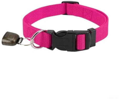 Collier de chèvre réglable avec clochette, sangle de cou en nylon pour moutons, bétail, chevaux - Harnais de sécurité pour pâturage de petite à grande taille (magenta)