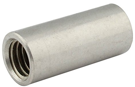 Rundmuffen - M6x25 - (10 Stück) - Gewindemuffen in Runder-Ausführung (Länge: 25 mm) - Edelstahl A2 (V2A) - SC9178 | SC-Normteile