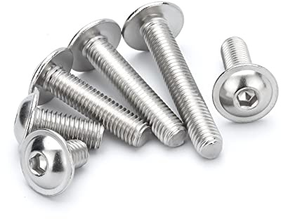 BOZONLI Tornillos de cabeza alomada con hexágono interior y brida, acero inoxidable, M6x16mm,20 pcs
