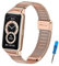 SenMore Strap for Huawei Band 6 / Honor Band 6,Stainless Steel Metal Band Huawei Band 6 / Honor Band 6 Replacement Wristbands Strap