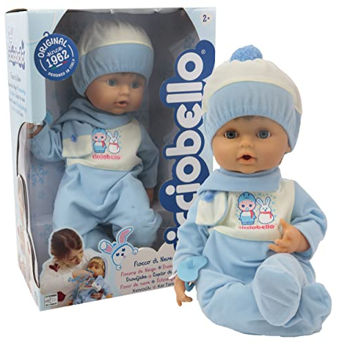 Cicciobello, Schneeflocke, Puppe mit Funktionen, 42 cm, weicher Körper, Winterkleidung, weint, ohne Schnuller, 1 Schal, 1 Mütze und 1 Schnuller, Spielzeug für Kinder ab 2 Jahren, CCBB8