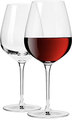 Krosno Gläser für Rotwein | Kapazität: 580 ml | 2 Stück | Duet Kollektion | Elegant, Premium, Bleifrei, Perfekt transparent, Strapazierfähig, Anlaufgeschützt | Ideal für besondere Anlässe