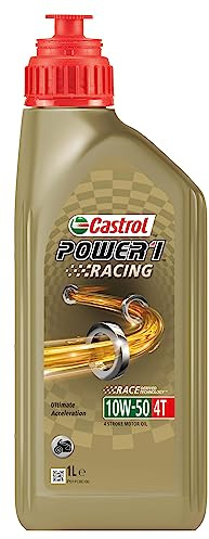 CASTROL Power1 R 4T 10W-50, Huile Deux-Roues Moteur 4 Temps, 1L