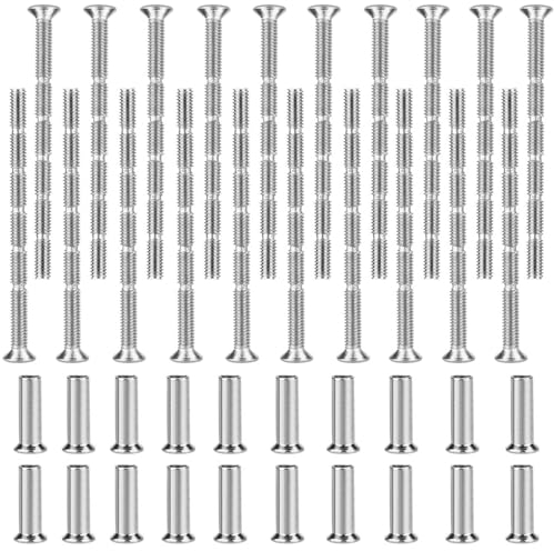 Manguitos para Tornillos de Conexión,Casquillos para Tornillos de Conexión, 20 Unidades, Tornillos para Casquillos de Conexión, Tornillos para Tiradores de Puertas M4, Conectores