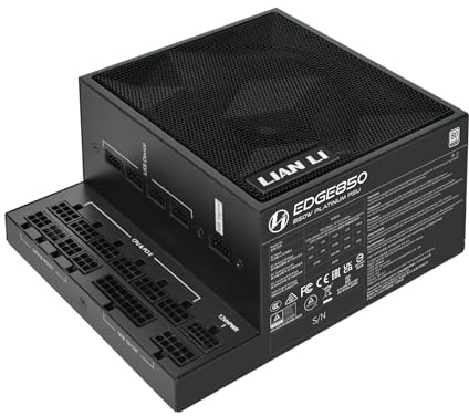 Lian Li EDGE 850W 80 Plus Platinum Fully Modular Power Supply – Black with ATX 3.1 & PCIe 5.1 Support
