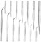 Bofanze 14 Pezzi Pinzette in Acciaio Inox Multiuso,Dimensioni Multiple,Pinzette Curve Lunghe Pinzette Dritte Pinzette da Cucina in Acciaio Inossidabile per Riparazione, Giardinaggio, Laboratorio
