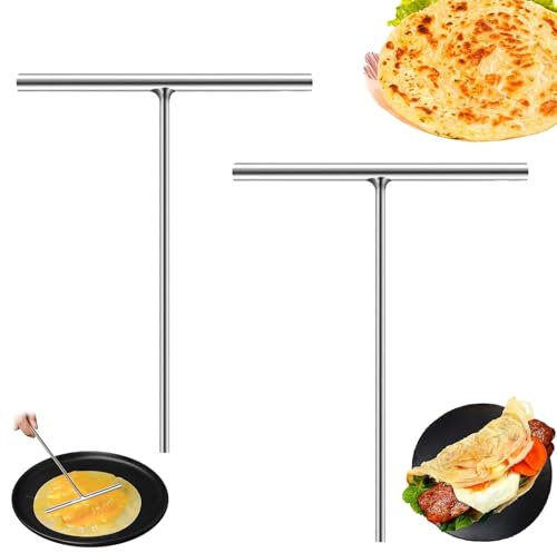 2 Spatole e Spalmatori per Pancake in Acciaio Inossidabile Spatola Crepes Spatola Cucina Stendi Crepes Spalmatrice per Crêpe Utensili da Cucina Adatti per Pancake,Burro,Uova