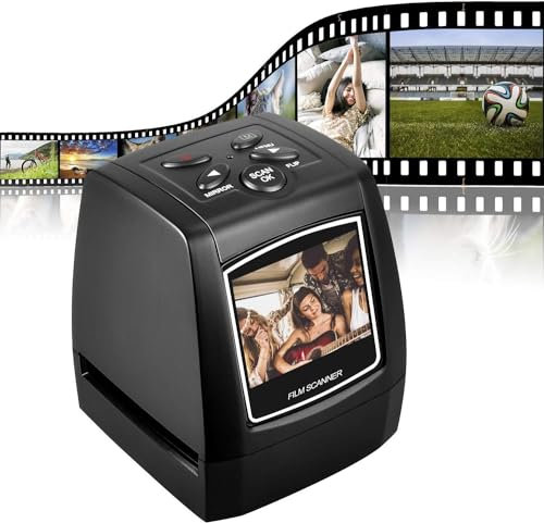 Escáner de película para 35mm Negativos y Diapositivas, Escáner de Alta resolución con 2,4 LCD, Convertidor No se Requiere PC y Software