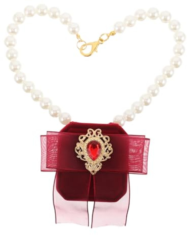 SHERCHPRY Collana in Finto Perle per Cani Accessorio da Matrimonio Porta Anelli per Cerimonie Elegante e Comodo per Piccoli Cani