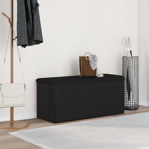 Teenpull Moderno vano portaoggetti 100 x 40 x 45 cm, in legno di rovere nero, come pratico organizer per scarpe per l'ingresso e la conservazione delle scarpe