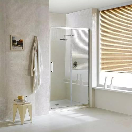 WITIT PARETE PORTA NICCHIA BOX DOCCIA IN VETRO TRASPARENTE 6MM APERTURA SCORREVOLE DA 88 A 172 CM ALTEZZA 195 CM (115x195 cm)