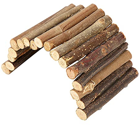 Depisuta Bâtons en Bois Jouet Plissable de Pont en Fer en Fer pour les Petits Animaux, Rampe de Tunnel D'escalade pour les Rongeurs de Souris Reptiles (61 touches (102 x 15 x 44cm / 40,2 x 5,9 x 17,3)