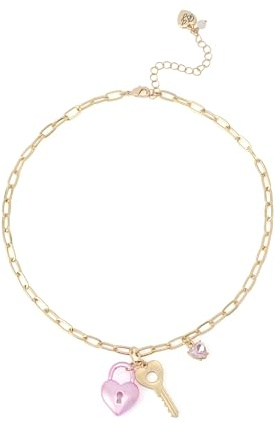 Betsey Johnson Jewelry Women's Sweetheart Lock & Key Pendant Necklace