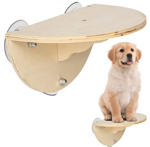 Cama de ventana para gatos - Plataforma de percha para asiento de ventana que ahorra espacio, estante de madera para trepadores, 3 ventosas para montaje de muebles para gatos | Lugar de descanso