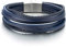 COOLSTEELANDBEYOND Herren Damen Multi-Strang Navy Blau Lederarmband Armband Geflochtene Echtes Leder Schweißband Edelstahl Magnetverschluss