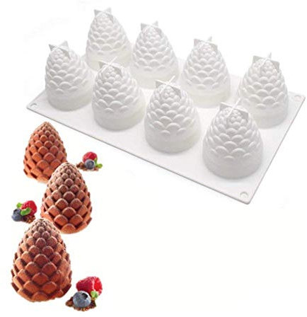 Pine Cone Silicone Mousse Cake Mould Cheesecake French Dessert Mould Chocolate Jelly Ice Cream Making Molds Non-Stick Bakeware Pan Cupcake Decorating Tools Kitchen Baking Supplies
