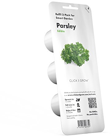 Click & Grow Smart Garden, Ricambio Vasi di Terriccio di Prezzemolo Riccio, Kit con 3 Capsule