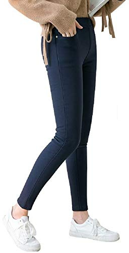 COVPAW - Jeggings - Jeans - Pour femmes - Demin - Leggings - Look skinny - Élastique - Pantalon - Treggings - Bleu - Noir - 48, 46, 44, 42, 40, 38, 36, Bleu sans polaire., 46