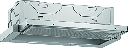 NEFF D46ED22X1 Einbau-Dunstabzugshaube, Flachschirmhaube N50, 60cm, Abluft oder Umluft, silbermetallic [Energieklasse A]