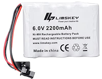Limskey NiMH Receiver RX Akku mit Hitec und SM-2P Stecker 6.0V 2200mAh Wiederaufladbarer Akku Pack für RC Empfänger, RC Flugzeuge, RC Auto