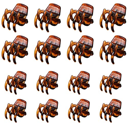 VEGCOO Lot de 16 pinces à cheveux antidérapantes en ABS pour femmes et filles (marron)