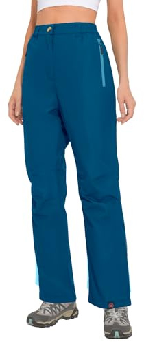 Little Donkey Andy Women's Rain Pants Full Zip Waterproof Pants Breathable Rain Over Trousers for Outdoor Hiking Golf Fishing (Burnt Olive S)