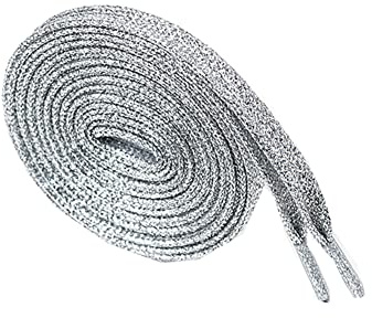 Egurs 1 paire de lacets à paillettes - 110 cm - Multicolore - Métallique - Lacets plats - Résistants à la déchirure - Pour baskets, chaussures de sport, chaussures de course, 16 couleurs en option -