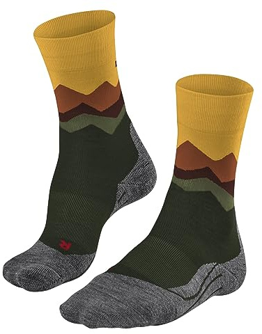 FALKE Herren Wandersocken TK2 Explore M So Wolle Funktionsmaterial antiblasen dick 1 Paar, Grün Vertigo 7962 Crest-O, 44-45