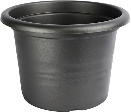 Garronda Blumentopf rund aus Kunststoff Pflanzentopf für Blumen und andere Pflanzen Blumentöpfe Plastik GD-0022 (Graphite, ⌀ 28cm H 20cm)