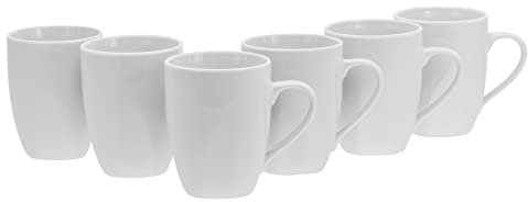 Creatable, 11629, Serie Square Weiss, 6-teiliges Geschirrset, Kaffeetassen Set aus Porzellan, spülmaschinen- und mikrowellengeeignet, Qualitätsproduktion