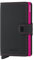 Secrid Slim Wallet Matte Black & Fuchsia Kartenetui aus Leder, Farbe: Schwarz/Fuchsia, für 4 Karten mit oder 6 Karten ohne Prägung, Maße: 10,2 x 6,5 x 2,1 cm, MM-Black & Fuchsia