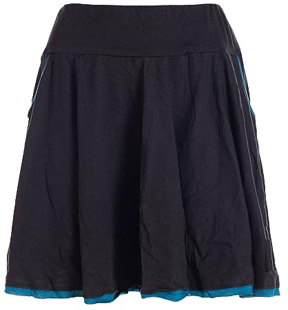 Vishes - Alternative Bekleidung - einfarbiger kurzer Damen-Rock Mini-Rock Tanz-Rock Baumwollrock schwarz 38