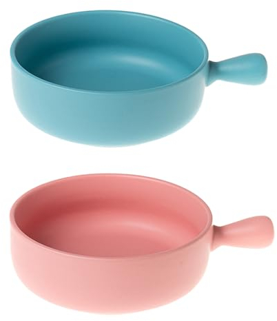 XineYuor 2PCS Cuenco de Porcelana Con Asas para Sopa y Desayuno, Tazones para Cereales, Cuencos De Postre, Tazas Para Lavavajillas y Microondas (A)