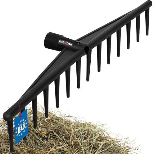 KOTARBAU® Râteau En Plastique À 14 Dents Râteau À Feuilles Tout Usage Herbe Foin Noir Sans Tige |Râteau Jardin |Râteau Gazon |Râteaux De Jardinage |Râteau Ramasse Cailloux |Râteau Ramasse Cailloux