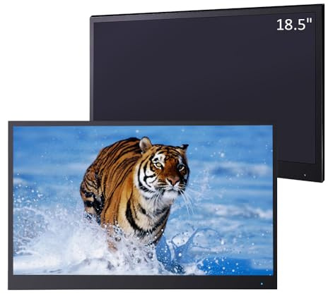 Soulaca 18.5inch Smart LED Black TV for Bathroom,1080P Waterpoof with Wi-Fi and Bluetooth, Integrated with Speaker Android 14.0 System,B185