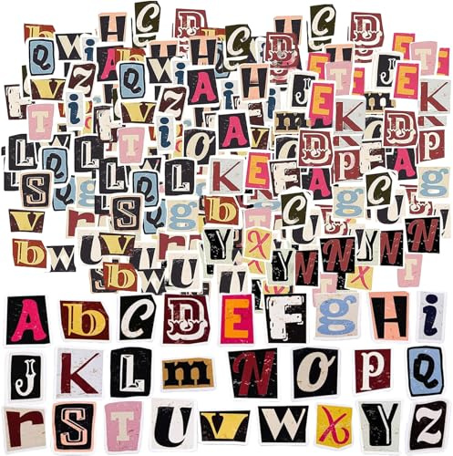 156 PCS Scrapbook Stickers, Vintage Letter Stickers for Scrapbooking DIY, for Travel Craft Calendars Suitcases Laptop