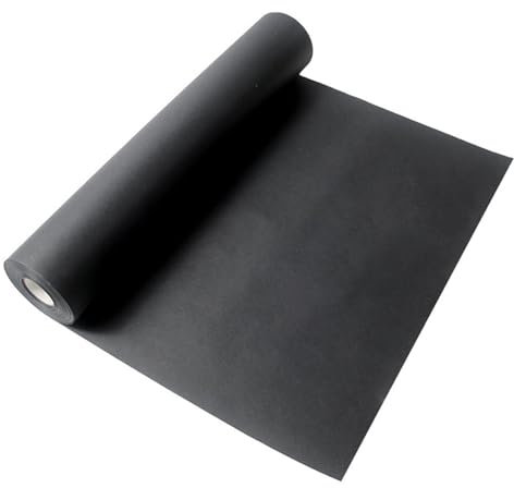 44cm*10m Kraftpapierrolle, 1mm dick Schwarzes Kraftpapier, Packpapier rolle zum Verpacken von Geschenkverpackungen, Paketen, Wandkunst, Basteln, Pinnwänden, Bodenbelag