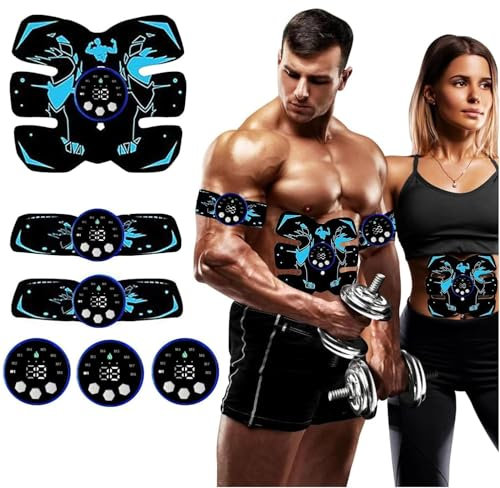 Yonars EMS Trainingsgerät, Elektrischer Muskelstimulator mit 8 Modi & 29 Stufen USB-Wiederaufladbarer Tragbarer Bauchmuskeltrainer Elektrostimulation für Bauch,Arm,Bein