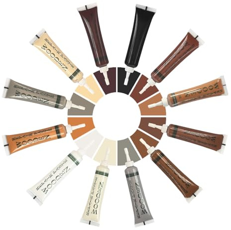 Xheanxu 12PCS Wood Furniture Repair Kit, 12 Colors Furniture Touch Up Filler Oak, Laminate Floor Repair Wood Paint Kit For Scratches Cracks Holes Stains, Table Door Restorer, Easy To Use