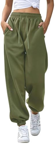Timuspo Pantalon de jogging long pour femme - Pantalon de survêtement confortable avec taille élastique et poches - Pour l'automne et l'hiver