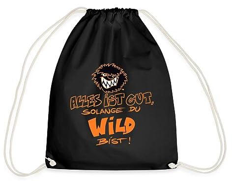 Spreadshirt Die Wilden Kerle Spruch Motto mit Logo Turnbeutel, One size, Schwarz