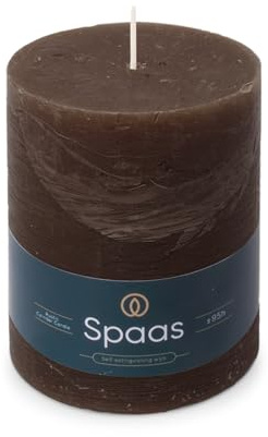 Spaas rustikt blockljus 100/130 mm 95 timmar - mörkbrun
